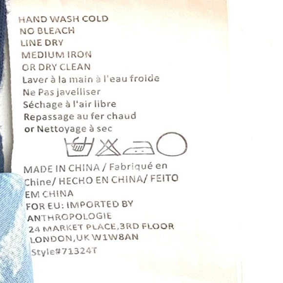 Anthropologie Tiny Brand Mixed Media Boho Printed Roll Tab Blouse Top - Picture 7 of 7